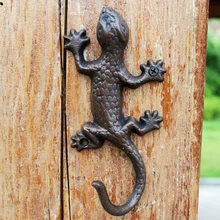 Чугунный Gecko крючок настенная вешалка для полотенец пальто шляпа ключи держатель для хранения дома домик дверная стойка винтажная деревенская коричневая ящерица