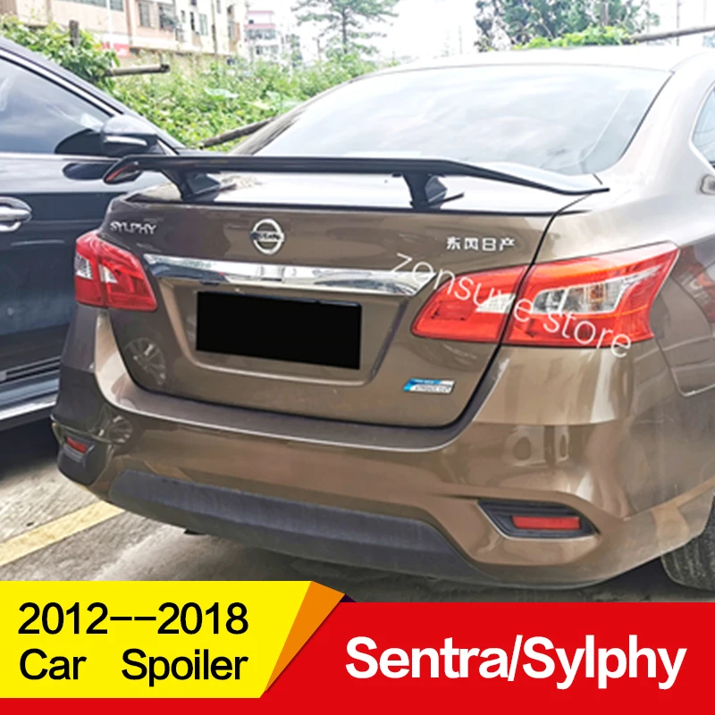 Используется для Nissan Sentra Sylphy спойлер 2012 13 14 15 16 17 18 лет заднего крыла арматура Клея Аксессуары без перфорации