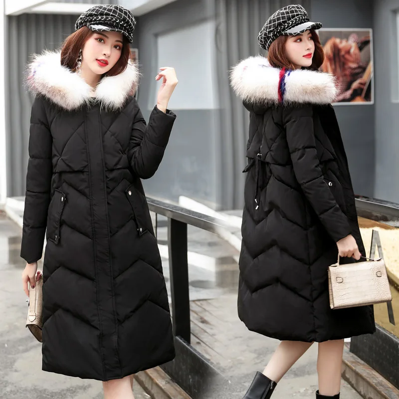 

2018 Winter Hbljr6816-1 with Faux Fur Collar Women's Fashion Hooded Cotton-padded Clothes