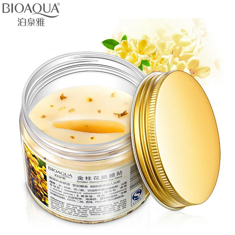 80pcs/lot BIOAQUA Brand Golden Osmanthus Collagen Eye Mask Moisturizing Relax Patches Dark Circle Remover Eyemask Eye Care