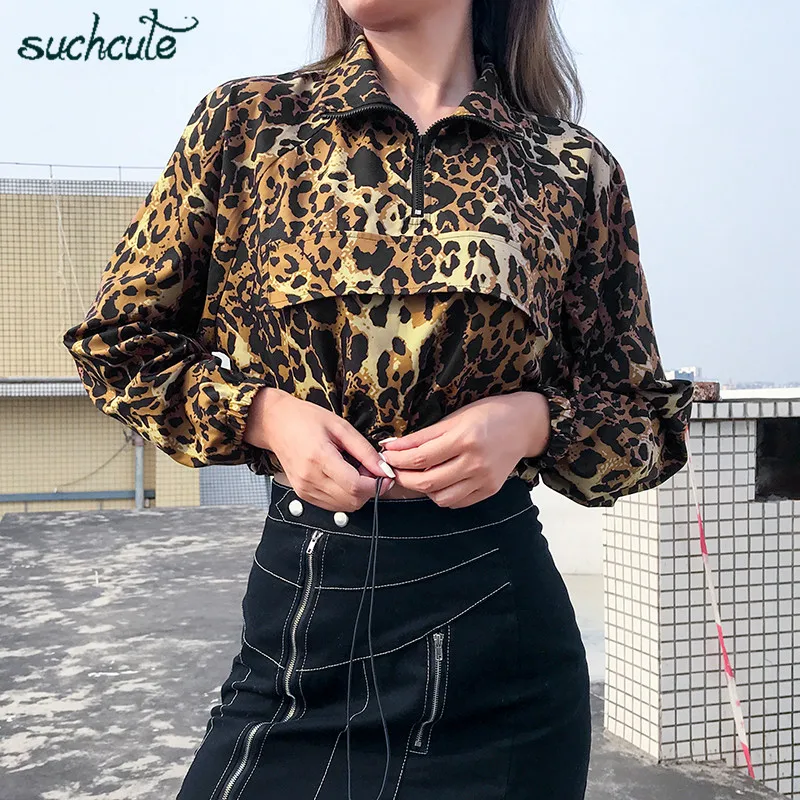 

SUCHCUTE Tiger Modis Coat Female Jacket Harajuku Korean Style Modis Casual Gothic Autumn 2019 Corta Vento Feminina Coats Women