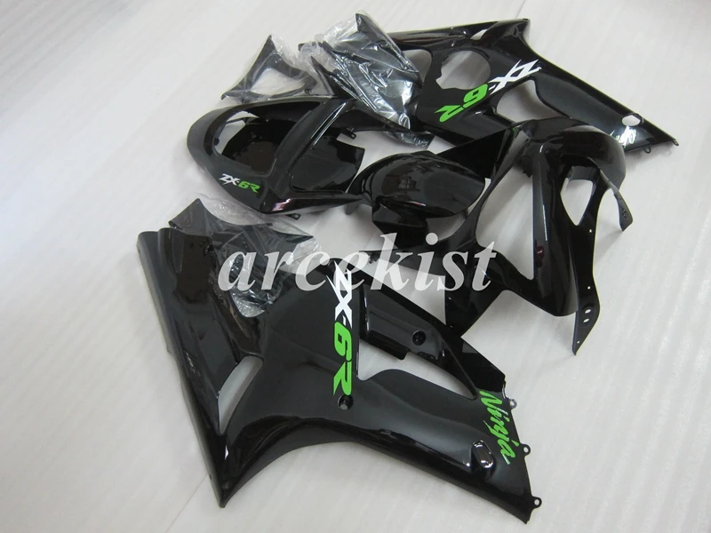 4 подарки ABS Обтекатели комплект подходит для kawasaki Ninja ZX6R 636 2003 2004 6R 03 04 ZX-6R Обтекатель Набор черный зеленый