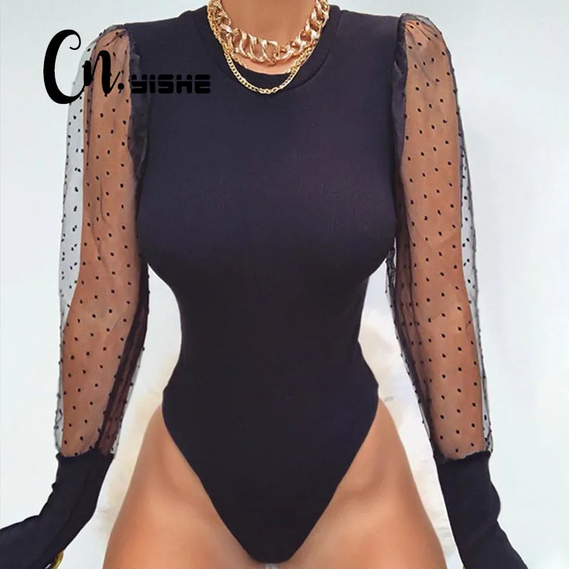 Bodysuit Women Jumpsuits Office Romper Long-Sleeve Print Streetwear Skinny Slim Winter