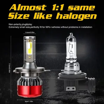 

2020 New 1Pair Car Headlights LED H4 H7 H11 Lights Bulbs 12000LM DC9-30V Auto Fog Lamp