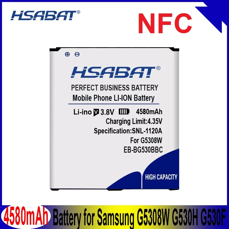 HSABAT 4580 мА/ч, EB-BG530BBC Батарея для samsung Galaxy Grand Prime J3 J5 G530 G5308W NFC G530H G530F G530FZ G531 G5306