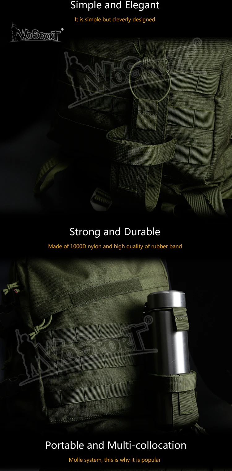 Wosprot military tactics belt Kettle set 1000D portle water bottle field hiking airsoft paintball outdoor accessories package