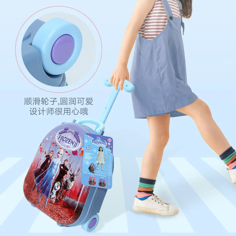 Disney Frozen 2 elsa anna Makeup set girls Trolley case Cosmetic box set Handbag Suitcase kids Dressing toy