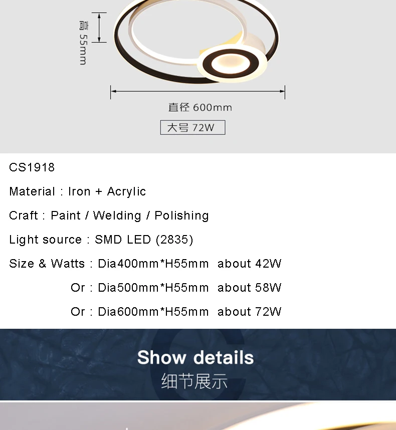 Chandelierrec AC90-260V, светильники для домашнего освещения, люстры, современный светодиодный светильник для гостиной, спальни, низкие потолки