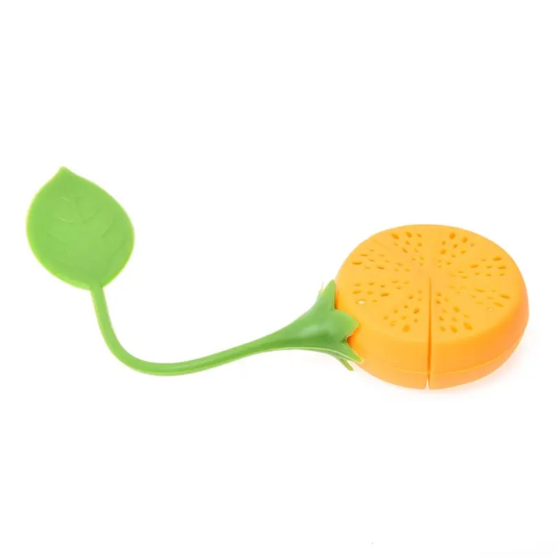 

Lemon Shaped Silicone Perforated Tea Filter Infuser Orange Green