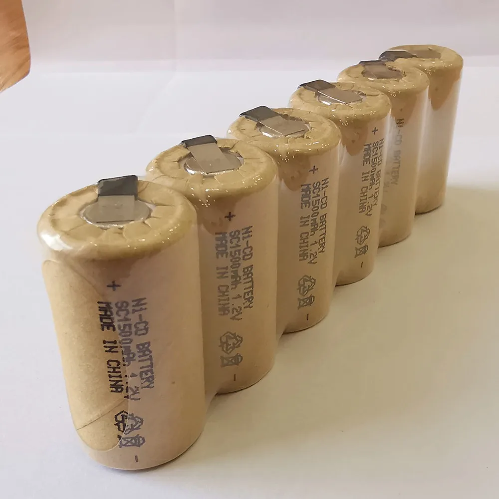 Реальная емкость 1,2 в 6 шт Ni-CD SC1500mAh аккумуляторы высокой мощности 10C с вкладками аккумуляторная батарея для электроинструментов электрическая дрель