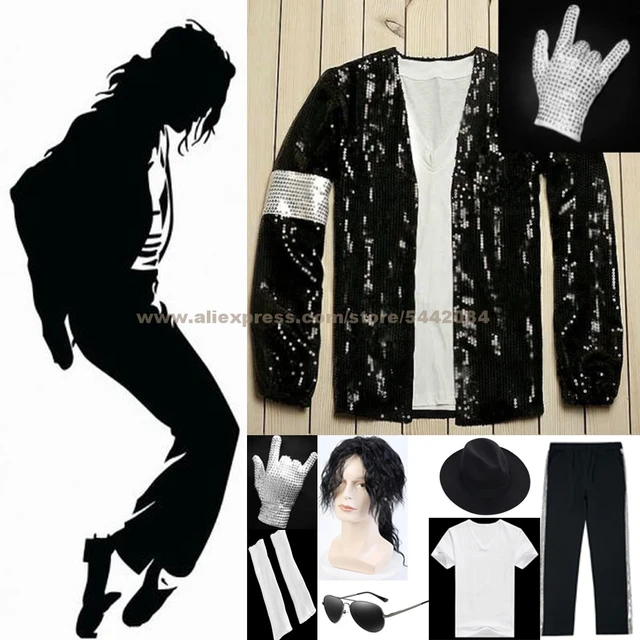 Michael Jackson Cosplay MJ Cos Child Adult Costume MJ Billie Jean Jacket  gift glove