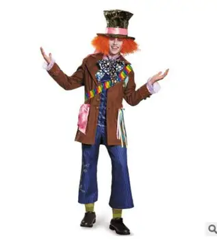 

Alice in Wonderland Cosplay Mad Hatter Costume Full Set Hat Queen of Hearts Halloween Cosply Costume