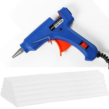 

20W EU/US Hot Melt Glue Gun with 2/10Pcs/30pcs 7mm*200mm Glue Stick Industrial Mini Guns Thermo Electric Heat Temperature Tool