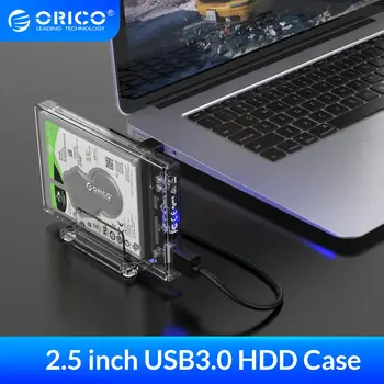 

ORICO HDD Case 2.5 inch Transparent USB3.0 Hard Drive Enclosure with Stand 5Gbps USB C Hard Drive Case 10Gbps Support UASP