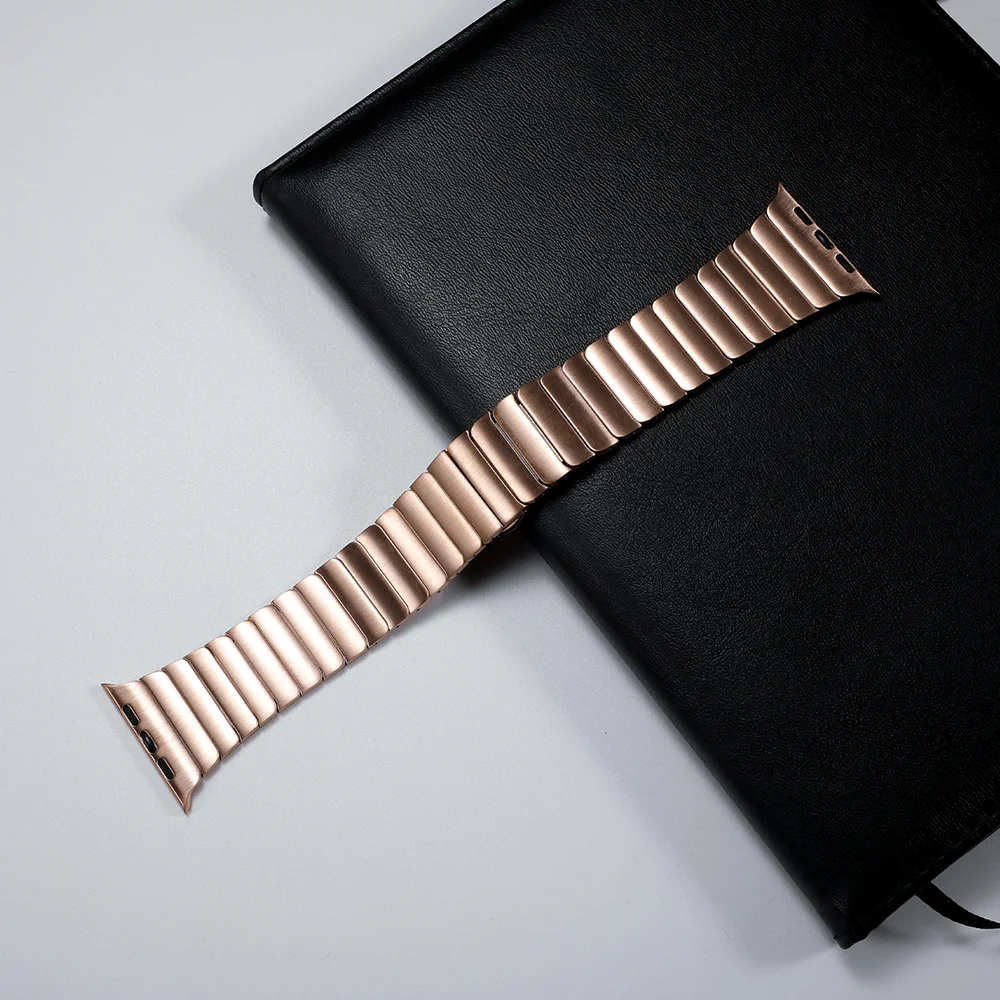 rose gold Ремешок из нержавеющей стали для Apple watch 4, 5, ремешок 44 мм, 40 мм, iwatch, ремешок 42 мм, 38 мм, металлический браслет с бабочкой, 3, 2, 1 - Цвет ремешка: rose gold