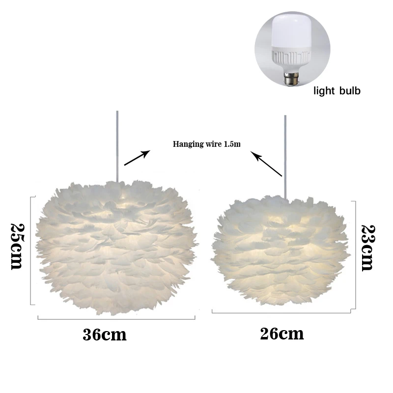 Подвесной светильник с перьями, современный подвесной светильник в скандинавском стиле, Романтический подвесной светильник с перьями, подвесной светильник для кухни, столовой