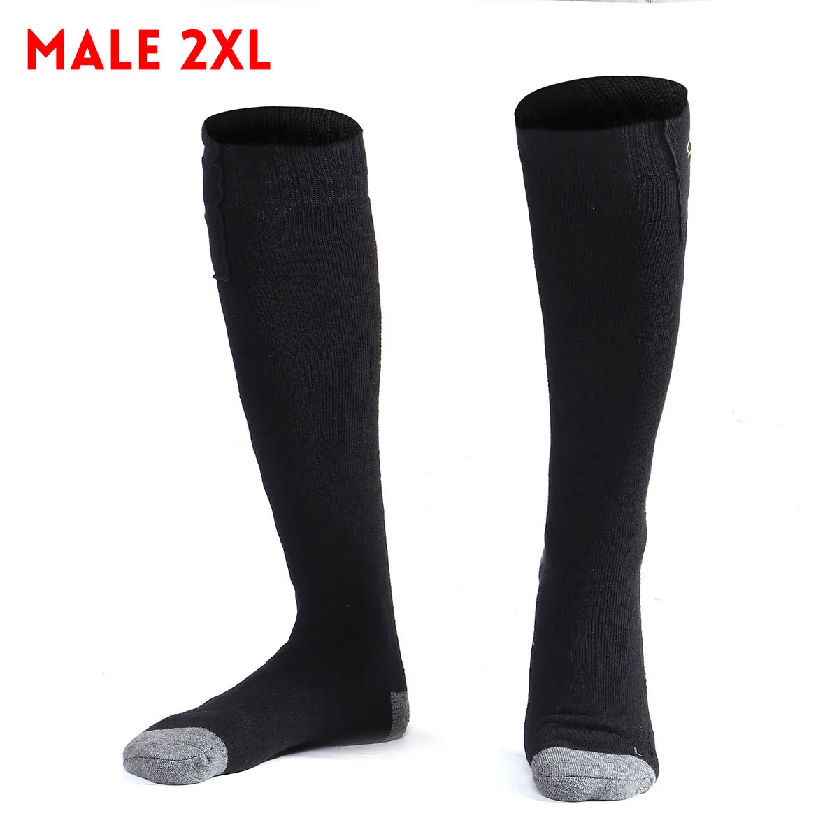 Thicken Electric Heated Socks Warmer Socks Rechargeable Battery For Women Men Winter Skiing Cycling Sport Heated Socks Washable - Color: Male 2XL