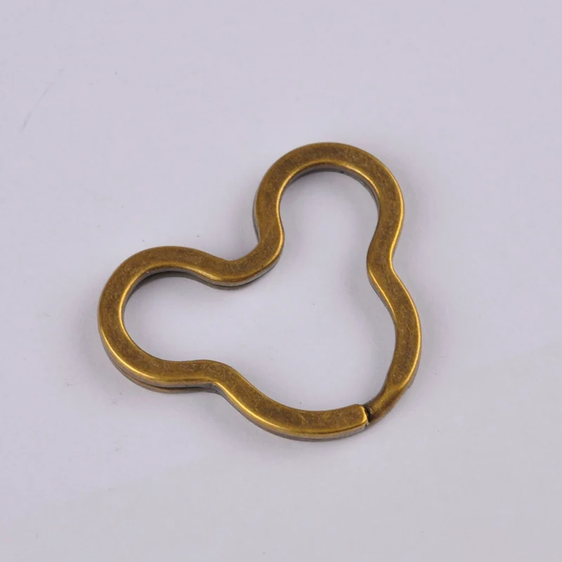 100PCS 25mm 30mm 35mm Alloy Key Rings Chains Split Ring Hoo Round Star Choose