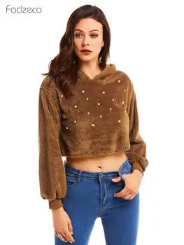 

FADZECO 2019 New Autumn Winter Hoodies For Women Solid Color Hooded Tops Women's Sweatshirt Long-sleeved Hooded Sweatshirt