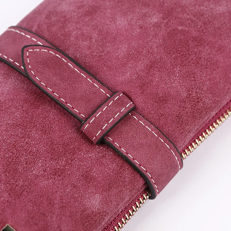 Geestock Women Wallet Coin Purse PU Matte Two Fold Wallets Zipper Mobile Phone Design Card Holder Ladies Clutches Wallet