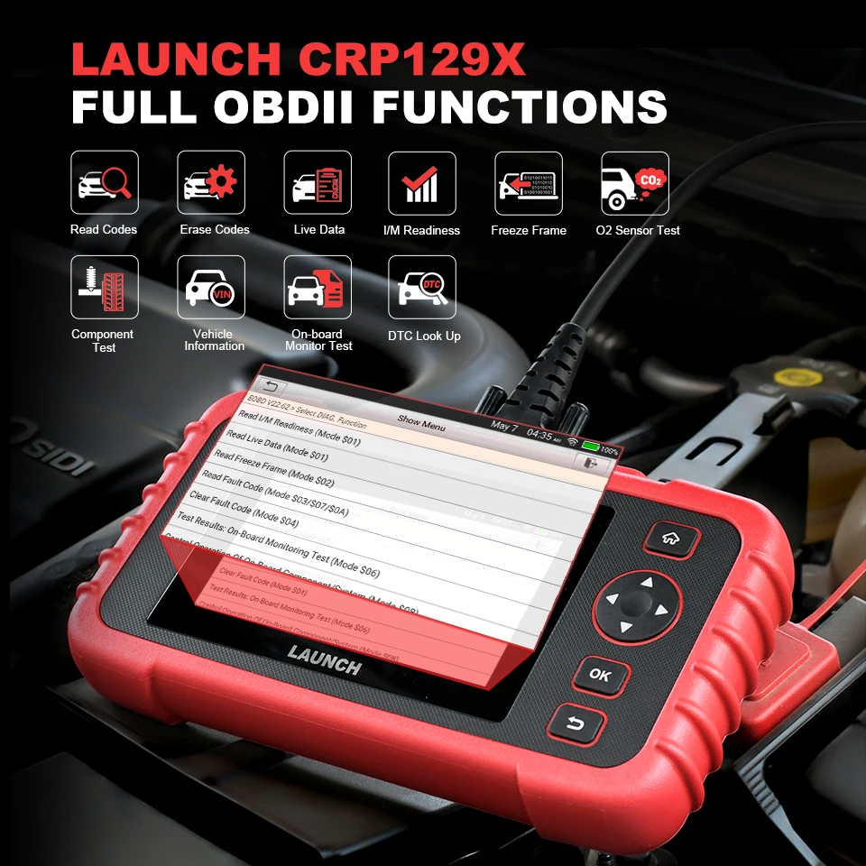 Launch Scan инструмент launch X431 CRP129X OBD2 сканер автоматический считыватель кодов OBD диагностический инструмент ABS SRS передача двигателя AutoVIN Wi-Fi