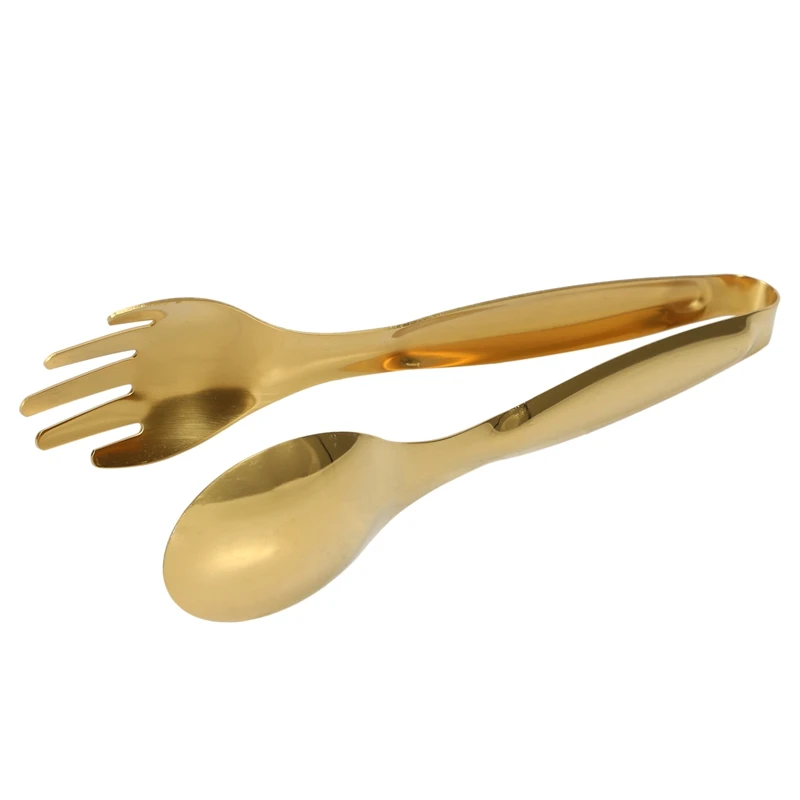 Stainless Steel Food Tongs Gold Kitchen Utensils Buffet Cooking Tools BBQ Clips Bread Steak Tong | Дом и сад