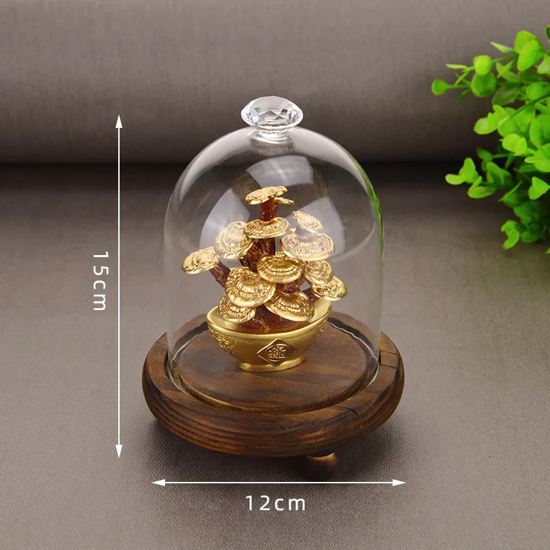 Фэн шуй Счастливое дерево Ганодерма 3D Искусственные растения бонсай 24 к Золотая