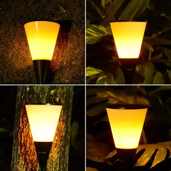 

IP68 Solar Lamp Outdoor Landscape Courtyard Torch Lamp Flame Torch 96led Street Lamp Lawn Garden Insert Wall Lamp