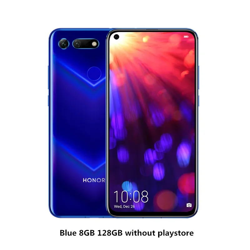 Honor V20 View 20 смартфон 6," Fullview 4000mAh SuperCharge Kirin 980 Android 9 45MP OTG NFC мобильные телефоны - Цвет: Blue 8G128G No P