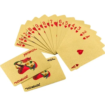 

One Deck Gold Foil Poker Euros Style Plastic Poker Playing Cards Waterproof Cards Good Price Gambling Board game 57x87mm