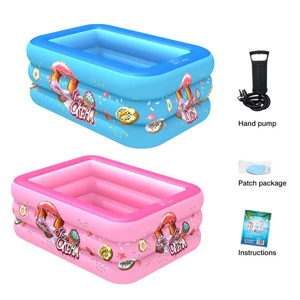 

130cm Kids Children Bathing Tub Baby Home Use Paddling Pool Inflatable Square Swimming Pool Kids Inflatable Pool Free Shipping