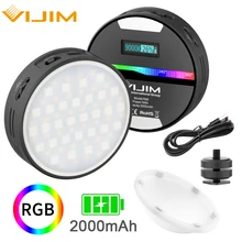 Ulanzi VIJIM R66 Mini RGB Video Light with Soft Diffuser LED Camera Light 360 Full Color Portable Photography Lighting CRI 95