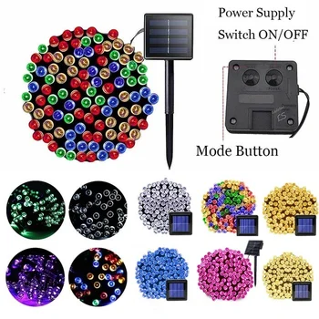 

12m/22m Christmas Garland 24V Led100/200 Led Light Outdoor Solar Powered String Lights Garden Wedding Decoration Waterproof