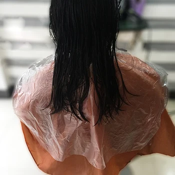

200Pcs Health Care Barber Wai Cloth Perm Hair Salon Haircut Wai Hairdressing Cape Disposable Cloth Shawl Disposable PE Apron