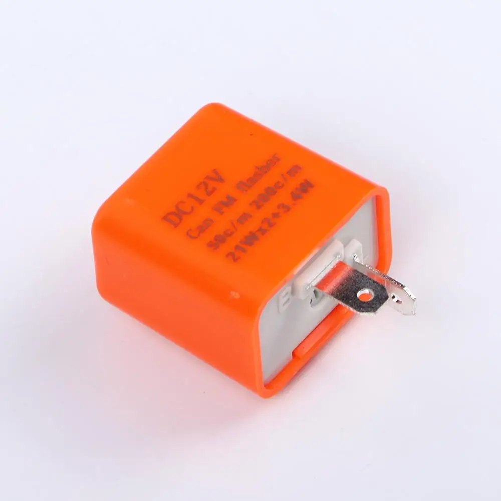 Светодиодный Flasher 12V 2 Pin регулируемое частотное реле индикатор сигнала поворота для мотоцикла исправление - Цвет: Оранжевый