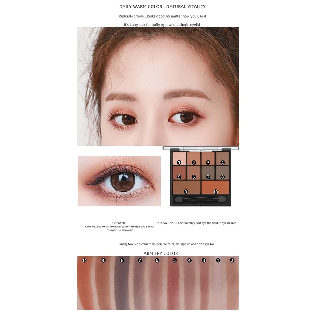 Полностью матовые 10 теней для век Pan Pumpkin Smoky Eye Shadow Nude Eye Shadow