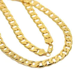 Cadena cubana Punk para hombre y mujer, collar largo de eslabones de 18K, 46/51/56/61/66/71/76CM, para regalo