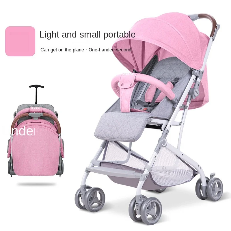 LazyChild Folding Portable Sit And Lie Children's Trolley Baby Stroller Reclining Seat Four Wheels Stroller baby stroller