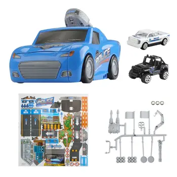 

E6015 E6015 Deformation Track Parking Storage Vehicle Medical/Fire/Police/City Four Themes Educational Toy Car Vehicles for Kids