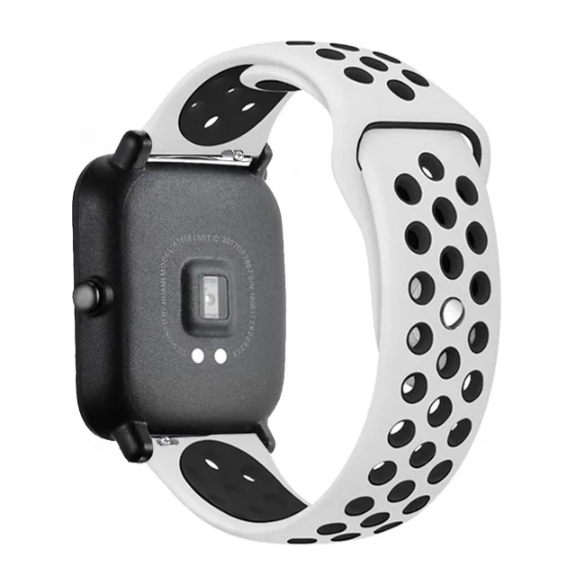 20mm/22mm Silicone band For Amazfit GTS 3/Pro/2/2e Mini/GTR 3 42mm/47mm/GTR2/stratos 2/3 Sport Watch Bracelet Amazfit bip strap white black