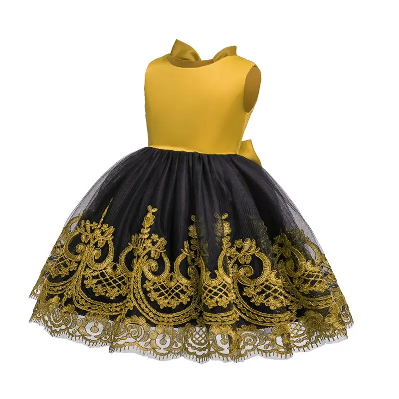 gold and black Платье на первый день рождения для девочек, для новорожденных, для малышей, платье принцессы на Хэллоуин, карнавал, платья для девочек, одежда для вечеринки, выпускного вечера - Цвет: gold and black