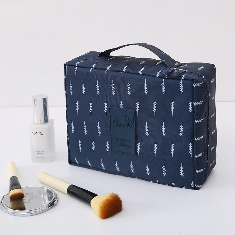blue feather Многофункциональная Водонепроницаемая дорожная косметичка с фламинго, женские косметички для макияжа, женские футляры для хранения косметики, органайзер для туалетных принадлежностей 620 - Цвет: blue feather