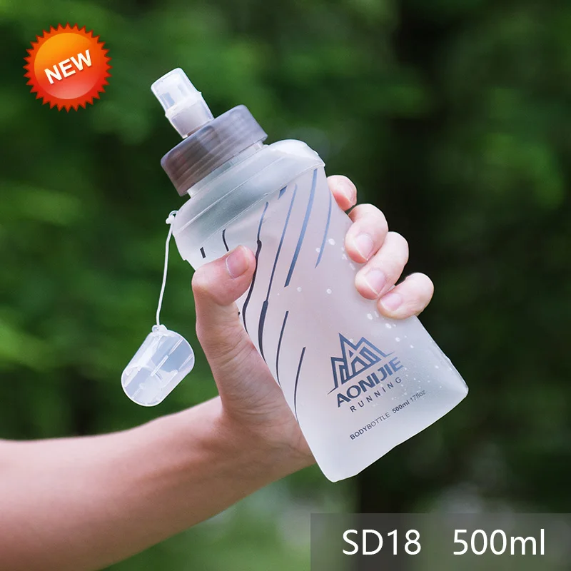 AONIJIE, мягкая фляжка, бутылка для воды 250/500 мл, складная сумка для воды, TPU,, для бега, гидратация, поясные сумки, SD09/10 - Цвет: SD18 500ml