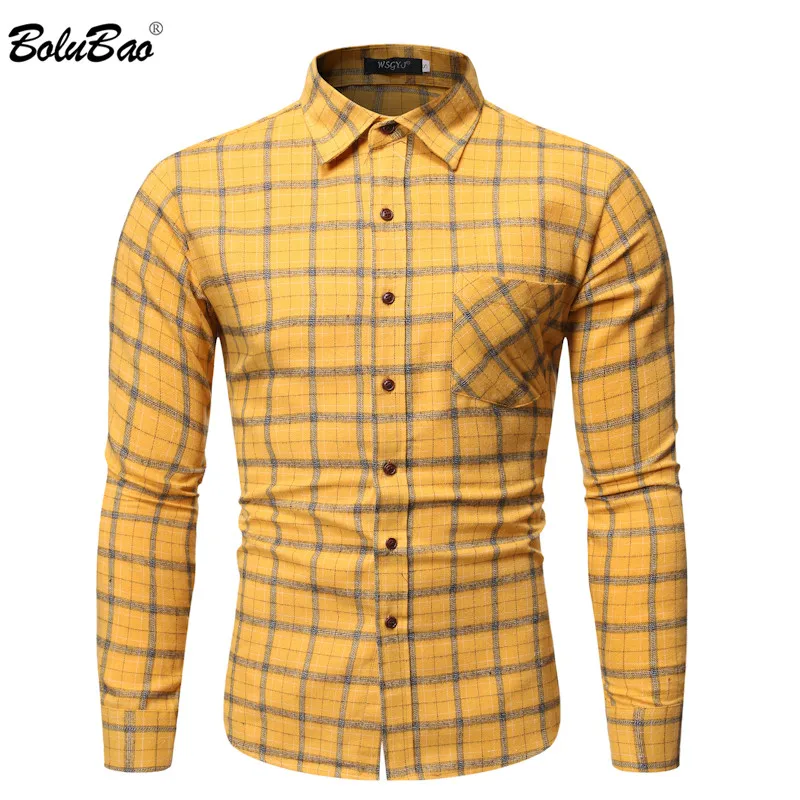 

BOLUBAO Men Plaid Casual Shirts Men's Fashion Cotton Long Sleeve Shirts Tops Male Comfortable Wild Tuxedo Shirt Brand Clothing