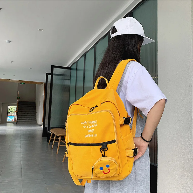 

School Bag Women's Korean-style High School College Student Waterproof Rucksack Vintage GIRL'S Campus Hipster Versatile Simple B