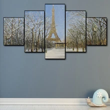 Canvas Art Oil Painting Eiffel-tower winter landscape Art Poster Picture Wall Decor Modern Home Decoration For Living room Canvas Art Oil Painting Eiffel-tower winter landscape Art Poster Picture Wall Decor Modern Home Decoration For Living room