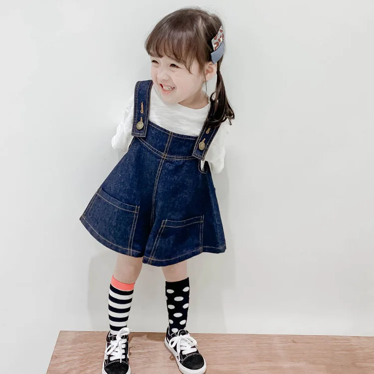 

Tide blasting suspender horn pants retro and stylish men's and women's treasures girls ruffle pants toddler pants teenage pants