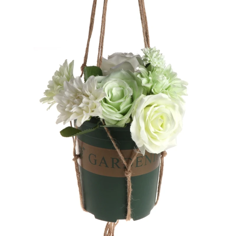 Drop Ship Vintage Garden Rope Basket Macrame Hanger Flower Pot Hanging Holder Tool