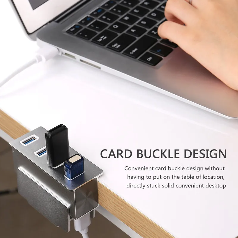 USB 3,0 зажим Hub премиум алюминиевые 4-портовый концентратор Регулируемая скоба для крепления Для iMAC тонкий Unibody все-в-одном для рабочего стола или любом ПК