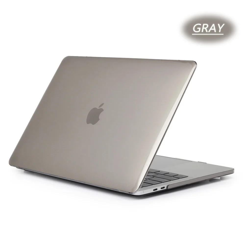 Прозрачный чехол с кристаллами для Apple Macbook Air Pro retina 11 12 13 15, чехол для ноутбука с сенсорной панелью+ прозрачная пленка для клавиатуры - Цвет: Серый